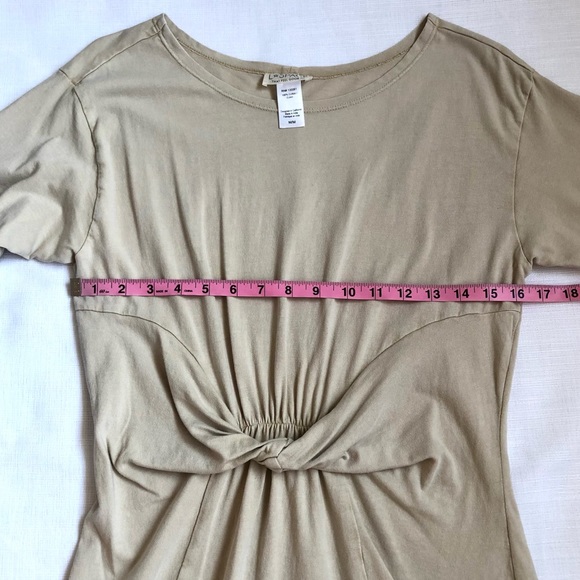 L*Space Beachwood Sand Beige Twist Front T-Shirt Dress Size Medium - Picture 10 of 11